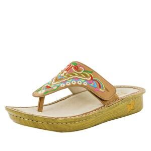 Alegria Vanessa Chrysalis Cognac Thong Sandals Size 37 US 7-7.5
